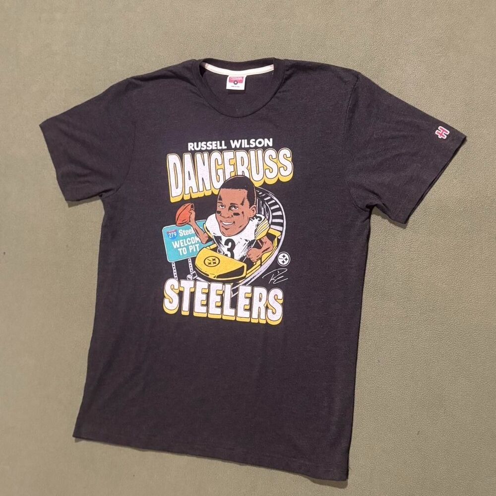Russell Wilson Pittsburgh Steelers Homage T-shirt Shirt Grey DANGERUSS Med M